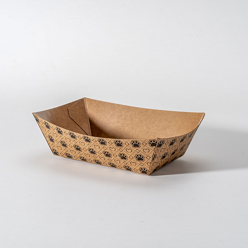 Bandeja de papel em formato de barco Kraft para favoritos de suporte de concessão