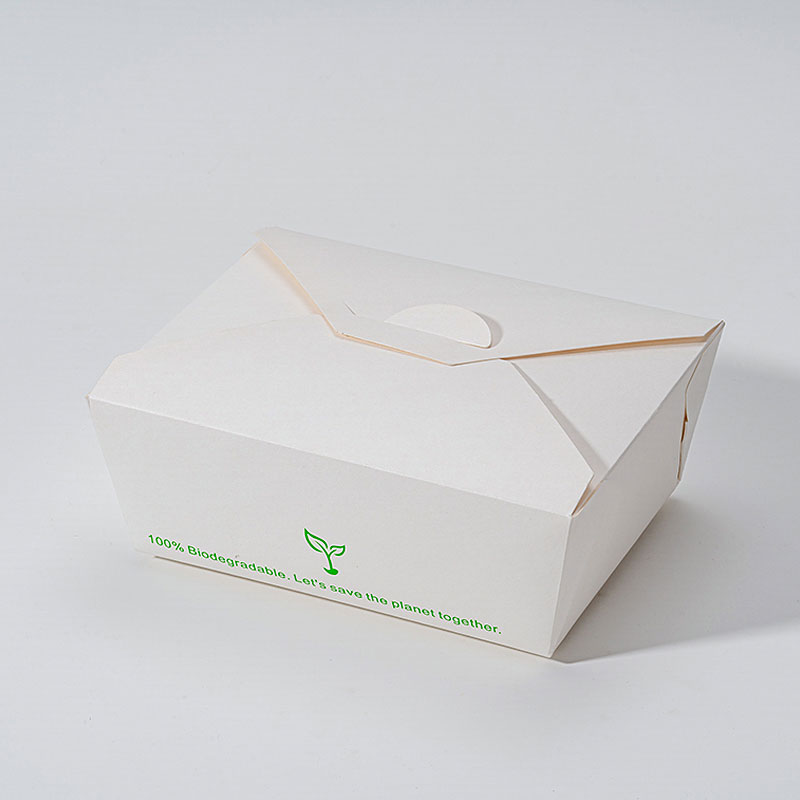 Caixa de papel forrada com PLA para entrega de preparação de refeições